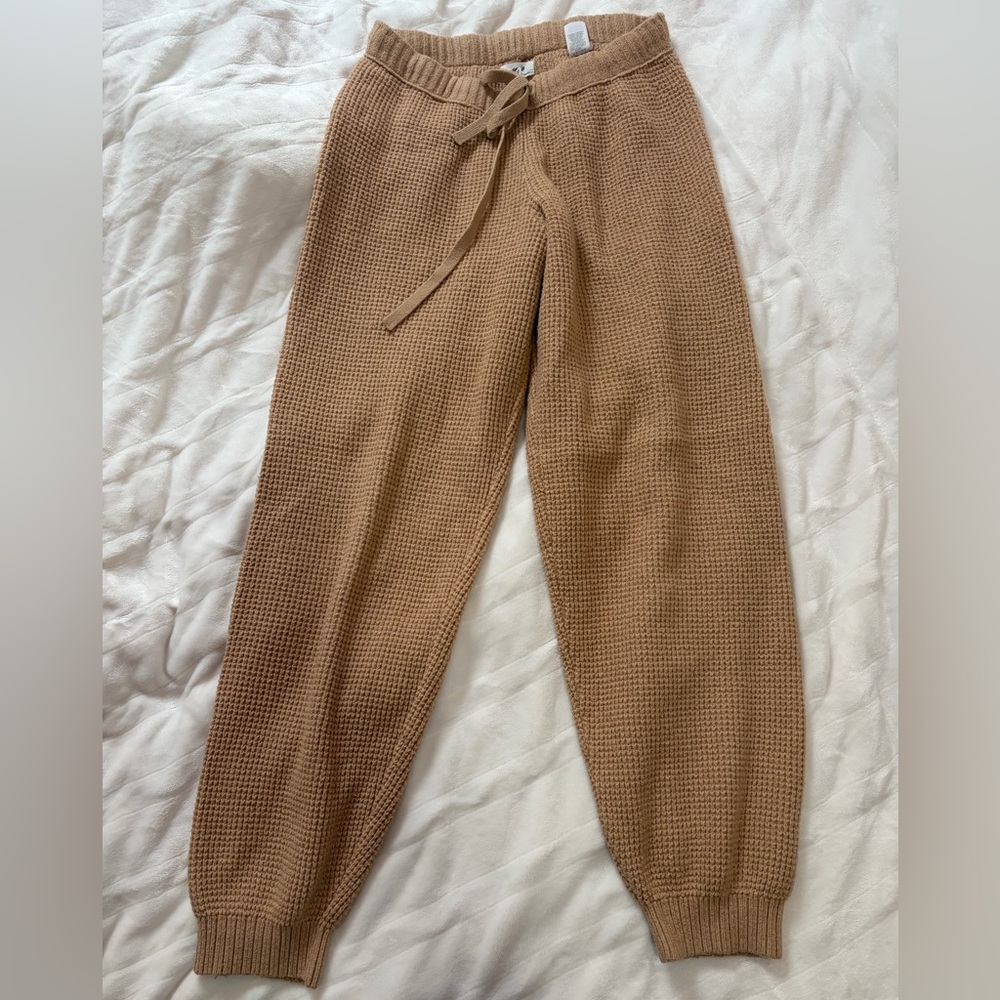 Aerie Waffle Knit Tan Pants